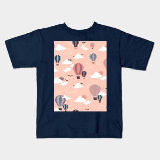 Sunset Hot Air Ballon Pattern Kids T-Shirt